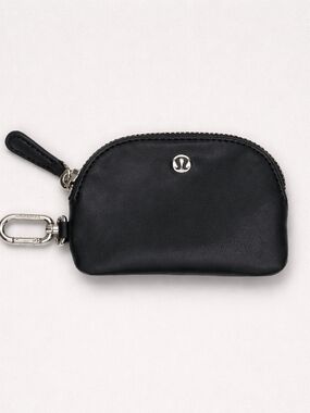 lululemon athletica Black Leather Key & Card Holder Pouch